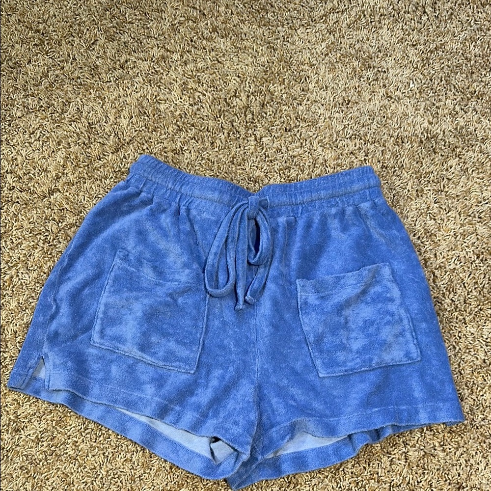 Anthropologie t.la Blue Terry Cotton Women's Shorts Size MP.